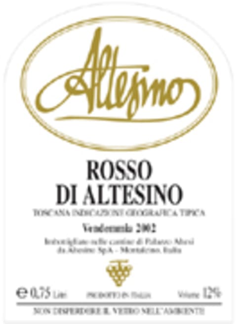 Altesino Rosso di Montalcino 2003 Front Label