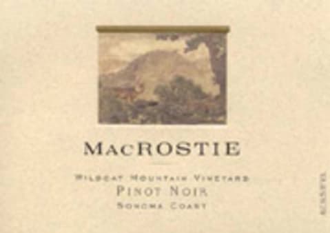 Flat front label of wine