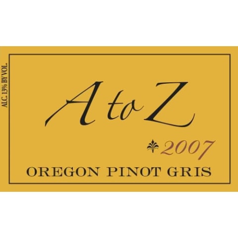 A to Z Pinot Gris 2007 Front Label