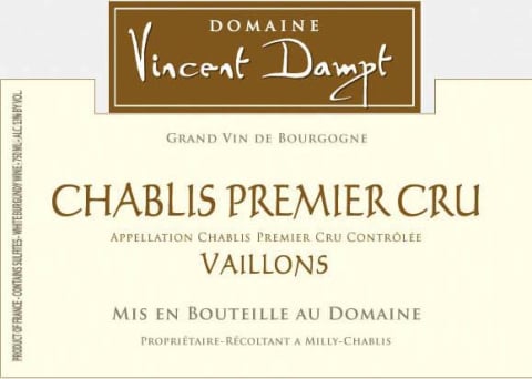 Domaine Vincent Dampt Chablis Vaillons Premier Cru 2017 Front Label