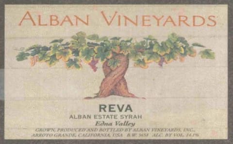 Alban Reva Estate Syrah 2015 Front Label
