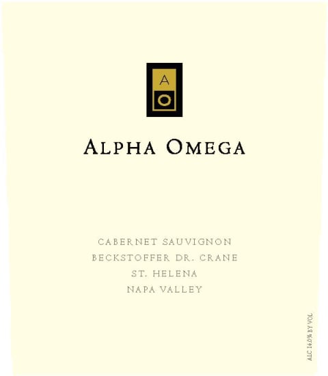 Alpha Omega Beckstoffer Dr. Crane Vineyard Cabernet Sauvignon 2013 Front Label