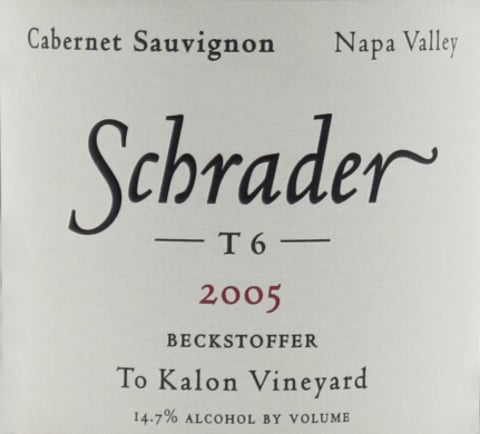 Schrader T6 Beckstoffer To Kalon Vineyard Cabernet Sauvignon 2005 Front Label