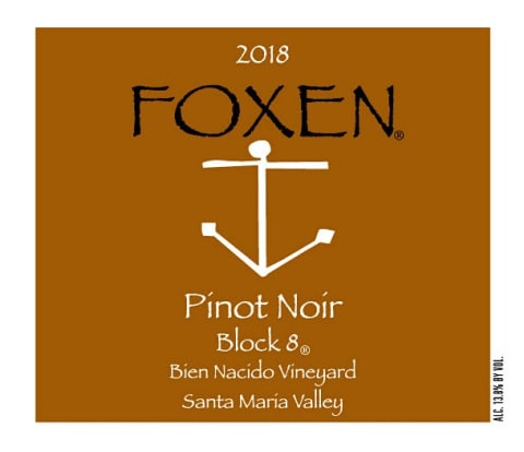 Foxen Bien Nacido Block Eight Pinot Noir 2018 Front Label