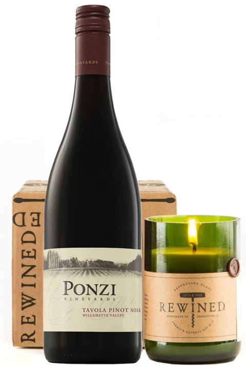 wine.com 90 Point Pinot Noir & Rewined Candle Gift Set Gift Product Image