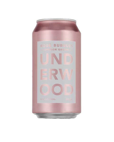 Underwood Cellars Rose Bubbles (375ML Wine in a Can) Front Bottle Shot