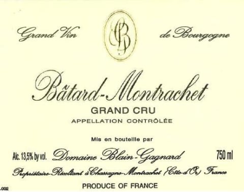 Domaine Blain-Gagnard Batard-Montrachet Grand Cru 2016 Front Label