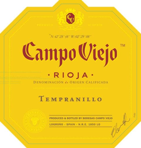 Campo Viejo Tempranillo 2018 Front Label