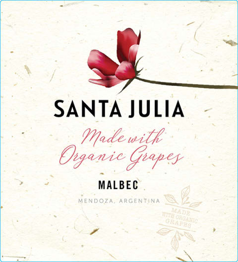 Santa Julia Organic Malbec 2021 Front Label