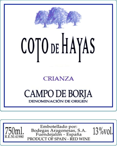 Flat front label of wine