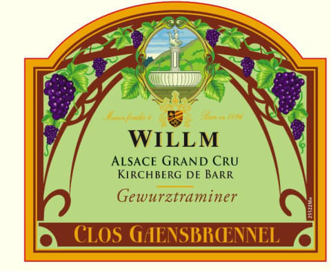 Alsace Willm Clos Gaensbroennel Gewurztraminer 2014 Front Label