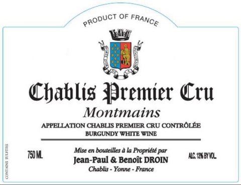 Flat front label of wine