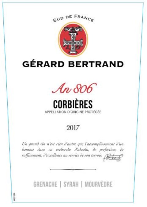 Gerard Bertrand Corbieres 2017 Front Label