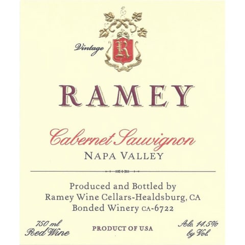 Ramey Cabernet Sauvignon 2016 Front Label