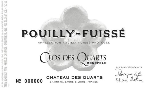 Flat front label of wine