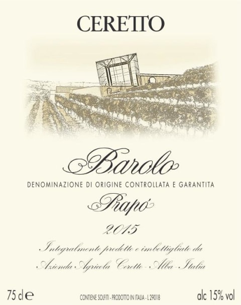 Ceretto Prapo Barolo 2015 Front Label
