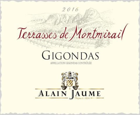 Alain Jaume Terrasses de Montmirail Gigondas 2016 Front Label
