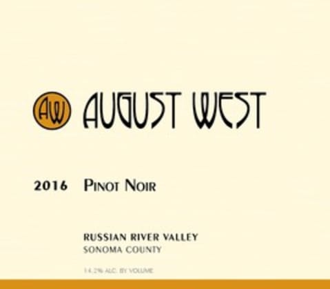 August West Russian River Valley Pinot Noir 2016 Front Label