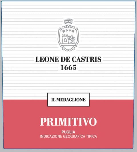 Leone de Castris Il Medaglione Primitivo 2018 Front Label