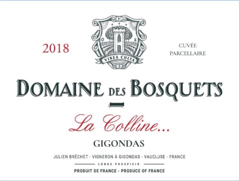 Domaine des Bosquets Gigondas La Colline 2018 Front Label