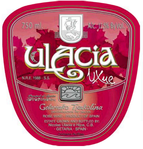 Nicolas Ulacia e Hijos Ulacia Txakolina Rose 2022 Front Label