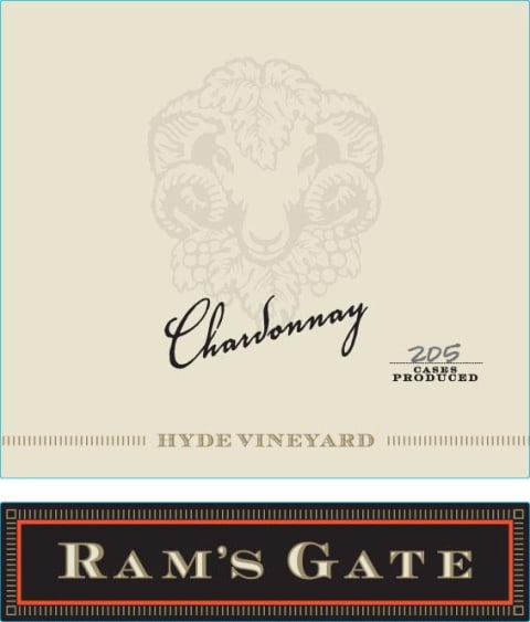 Flat front label of wine