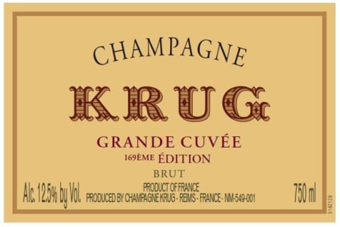 Krug champagne grande cuvée brut edition 169 