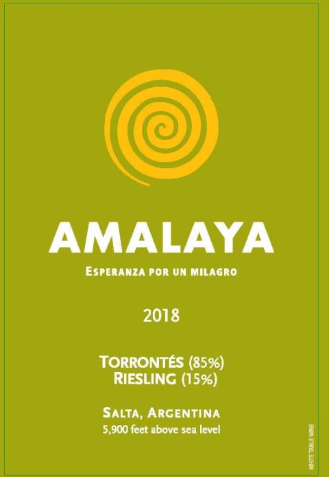 Amalaya Blanco 2018 Front Label
