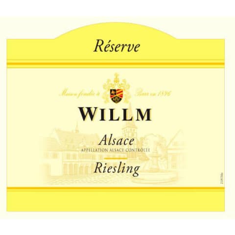 Alsace Willm Riesling Reserve (375ML half-bottle) 2018 Front Label