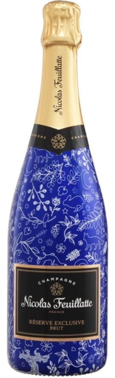 Nicolas Feuillatte Reserve Exclusive Brut Limited Edition Holiday Sleeve  Bottle