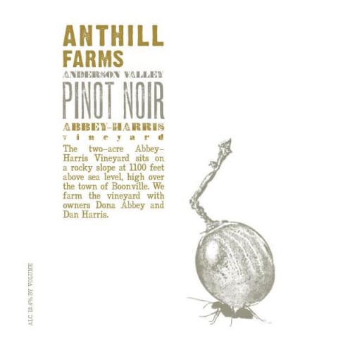 Anthill Farms Abbey-Harris Vineyard Pinot Noir 2017 Front Label