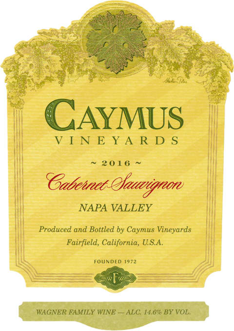 Flat front label of wine