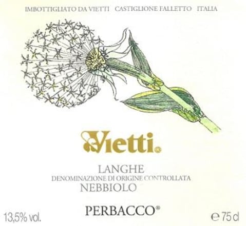 Vietti Perbacco Nebbiolo delle Langhe 2016 Front Label