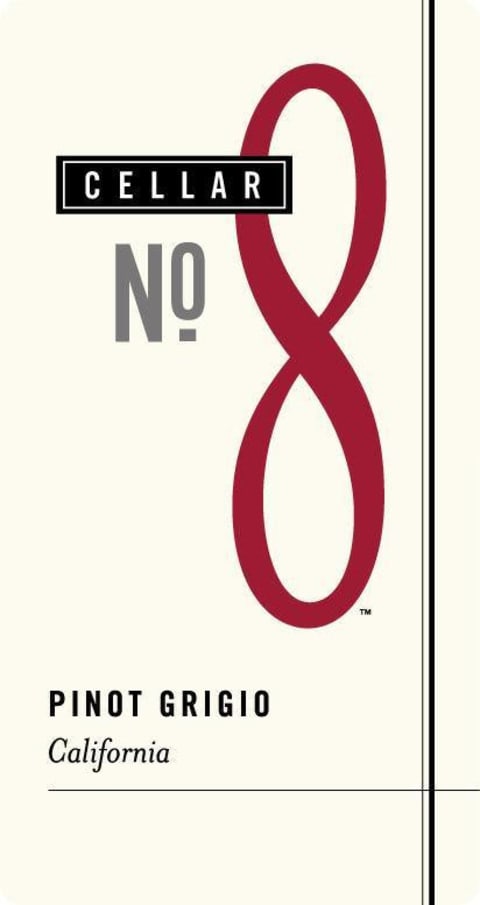 Flat front label of wine