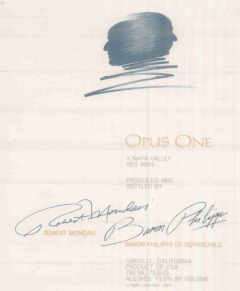Opus One 2003 Front Label