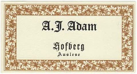 A.J. Adam Hofberg Riesling Auslese 2019 Front Label