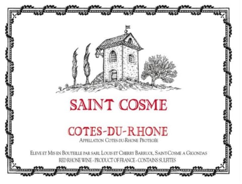 Chateau de Saint Cosme Cotes du Rhone 2020 Front Label