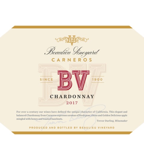 Beaulieu Vineyard Carneros Chardonnay 2017 Front Label