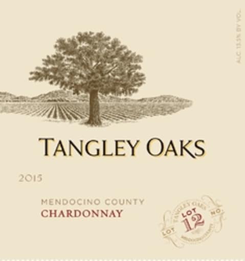 Flat front label of wine