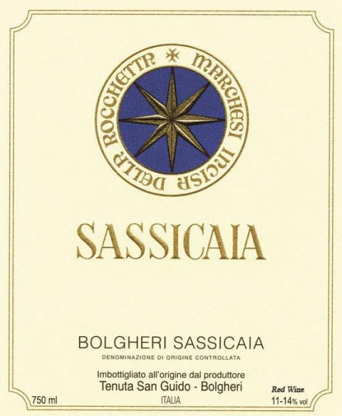 Tenuta San Guido Sassicaia 2017 Front Label