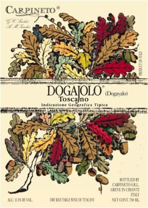 Carpineto Dogajolo Rosso 2020 Front Label