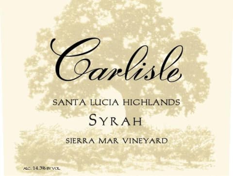 Carlisle Sierra Mar Vineyard Syrah 2016 Front Label