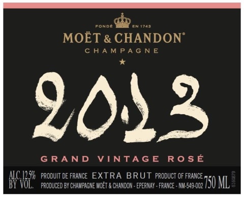 Moet & Chandon Grand Vintage Brut Rose 2013 Front Label