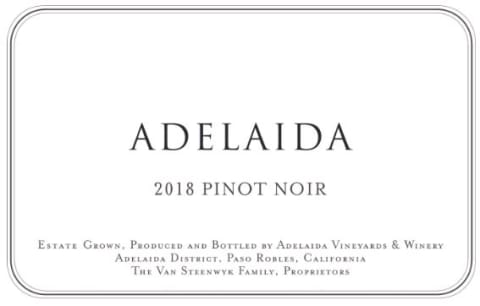 Adelaida Estate Pinot Noir 2018 Front Label