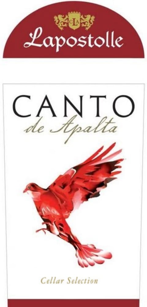 Flat front label of wine