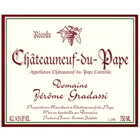 Flat front label of wine