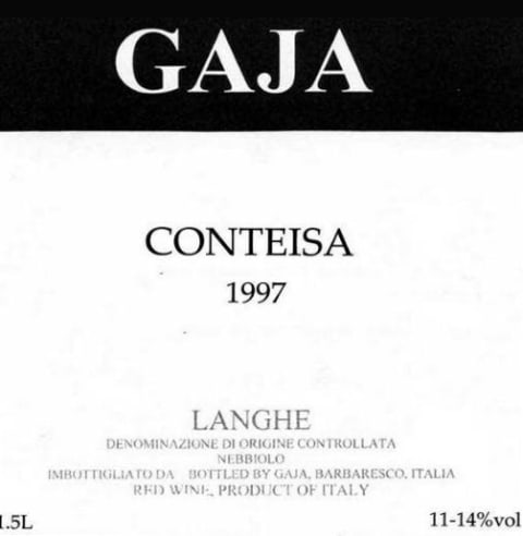 Gaja Conteisa 1997 Front Label