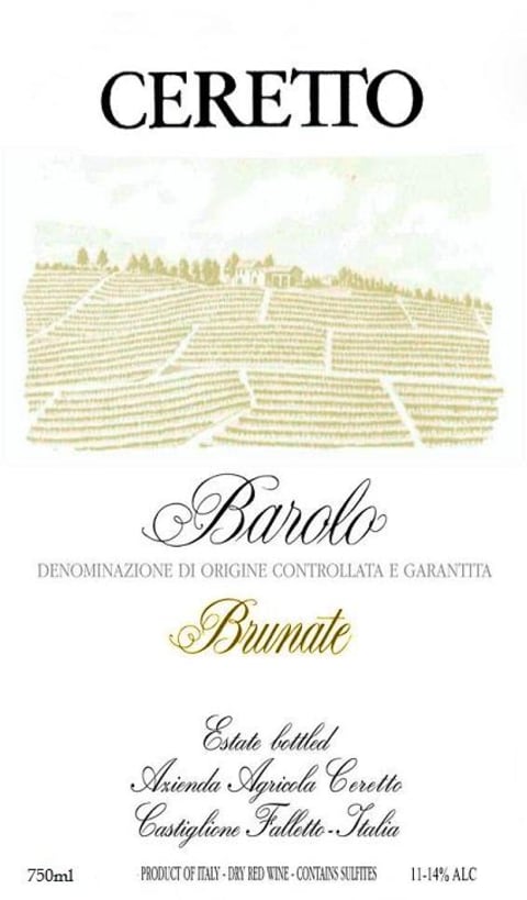 Ceretto Brunate Barolo 2013 Front Label