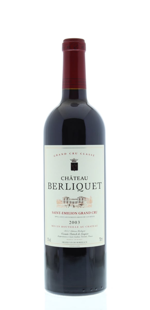 Chateau Berliquet  2003 Front Bottle Shot