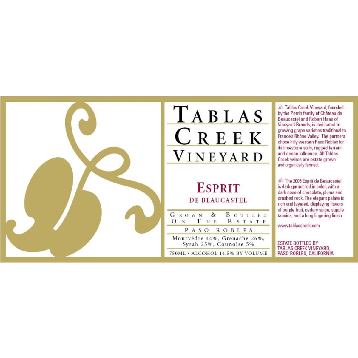 Tablas Creek Esprit de Beaucastel Rouge (375ML halfbottle) 2007